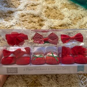 Hudson Baby Red Infant Headband & Sock Gift Set